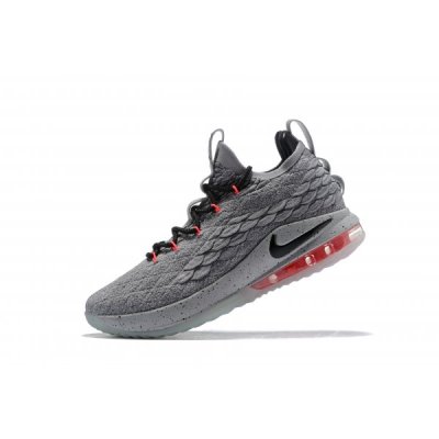 Nike Erkek Lebron 15 Low Açık Gri / Siyah / Turkuaz / Turuncu Basketbol Ayakkabısı Türkiye - KHEM18A